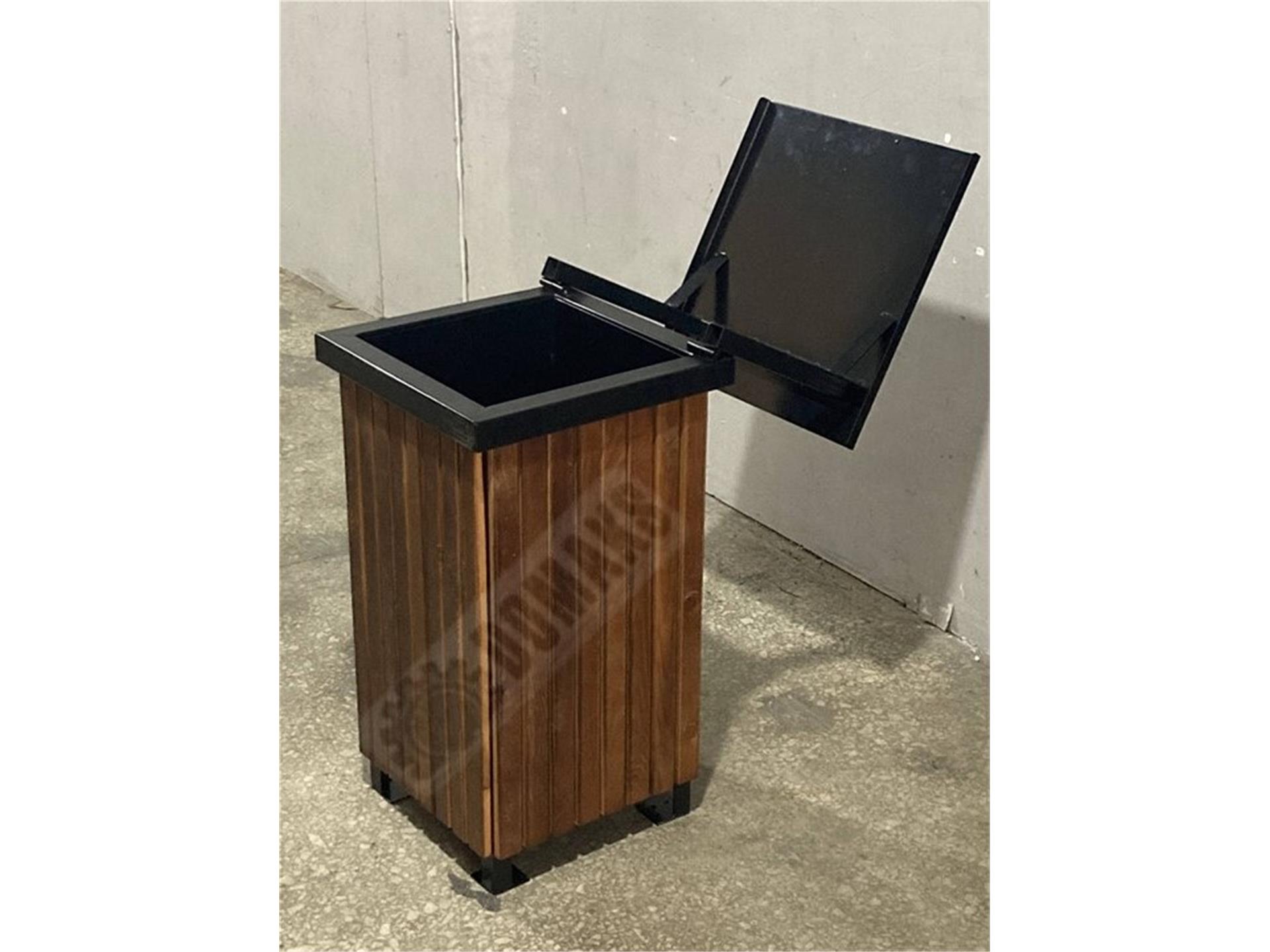PARK BAHÇE ÇÖP KOVASI AHŞAP KARE AÇILIR KAPAK  1576 SERİ