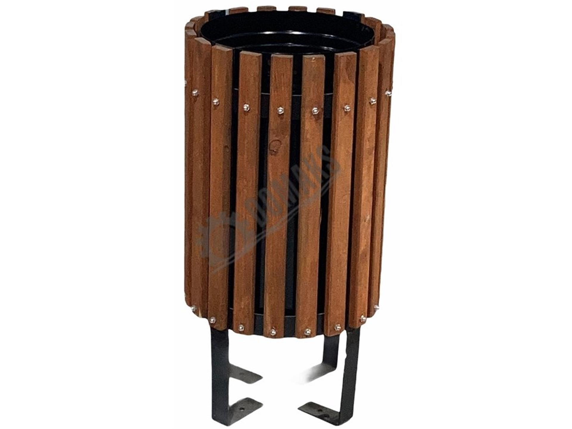 نموذج أسطوانة خشبية لصندوق نفايات حديقة الحديقة