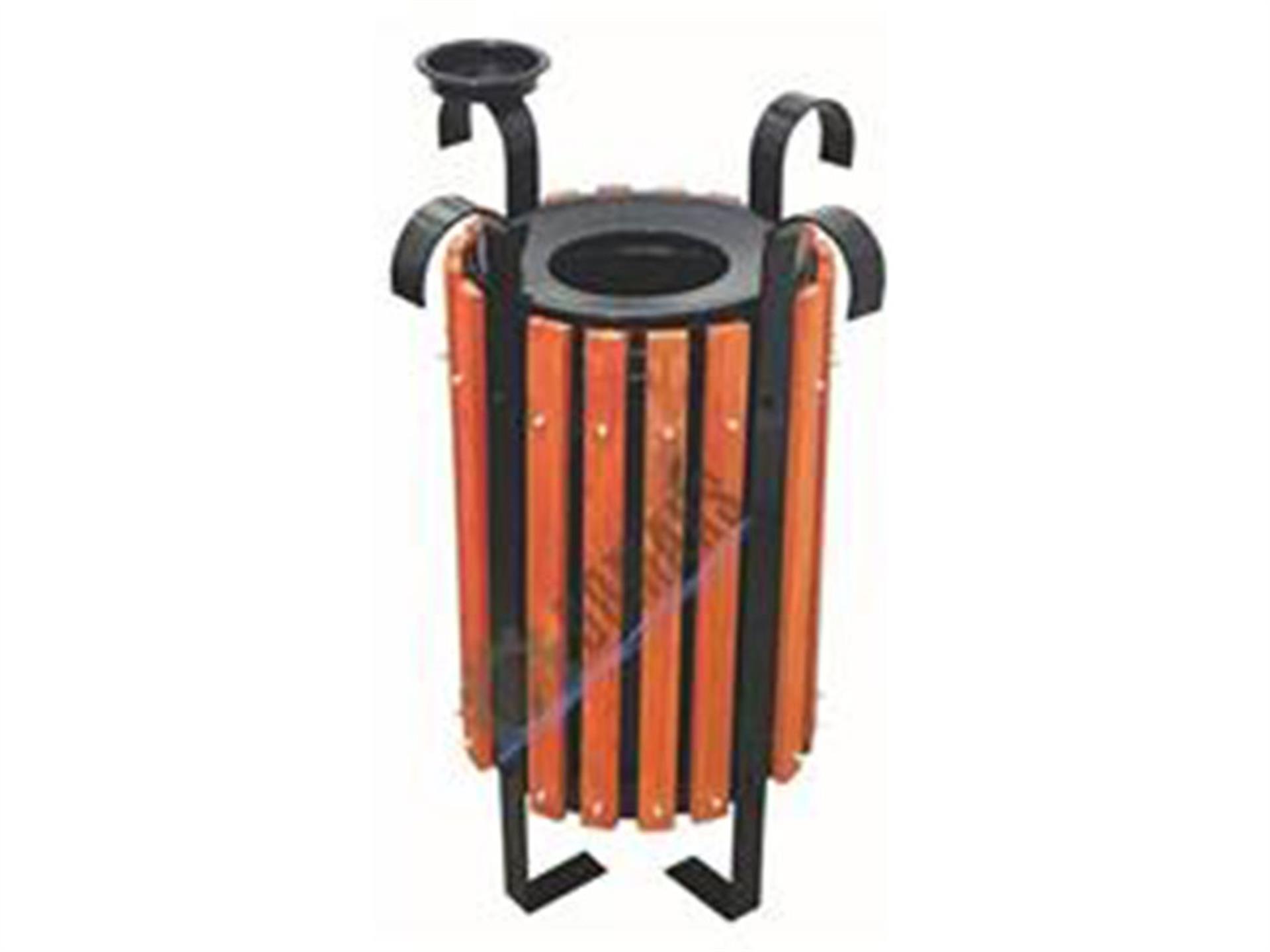 صناديق قمامة للحدائق طراز خشبي 1559 سلسلة مع منفضة سجائر