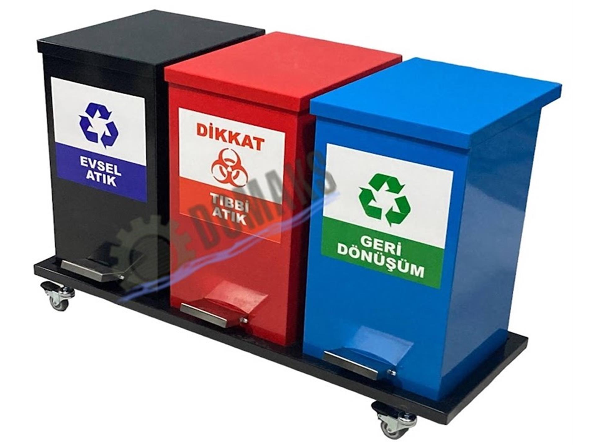 GERİ DÖNÜŞÜM KUTUSU PEDALLI KASALI  3110-B SERİ