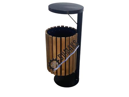 PARK GARDEN GARBAGE BIN WOODEN CYLINDER MODEL 1567 SERIES