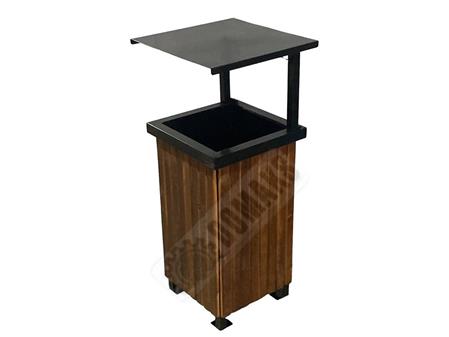 PARK BAHÇE ÇÖP KOVASI AHŞAP KARE AÇILIR KAPAK  1576 SERİ