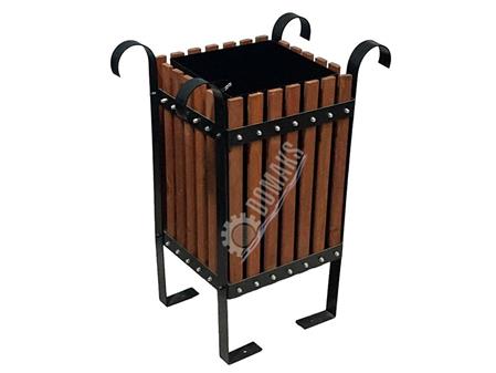 PARK VE BAHÇE ÇÖP KOVASI AHŞAP KARE 1556 SERI